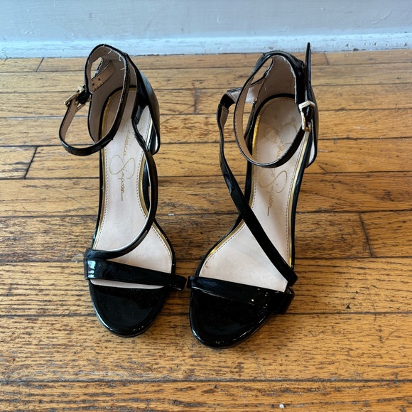 Jessica Simpson Black Strappy Heels Size 7.5 - Picture 3 of 6
